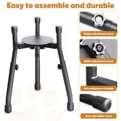 Elevated Dog Bowls, Adjustable Metal Raised Dog Bowl Stand For Medium & Large Dogs, Raised Dog Bowl,Dog Bowl Stand,Dog Food Bowl Stand,Adjustable Wide 6.3"-10.2",3 Height Adjustment(Bowl Not Included) (W 6.3"-10.2", H 8.8'',10.8",12.5", 1 PACK)