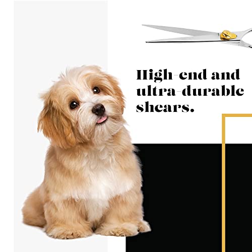 Sharf Gold Touch 440c Japanese Stainless Steal Pet Grooming Shear, 8.5 Inch Straight - size: 8.5 inches, style: Straight Scissors - Blunt Tip