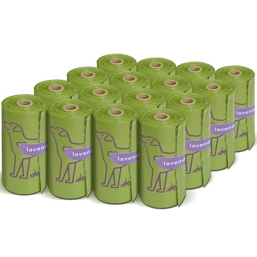 240 Count Lavender Scented 13” x 9” Dog Poop Bags Rolls, Leakproof Strong & Sturdy Waste Bags for Doggie Cat Pet - style: 240 Lavender