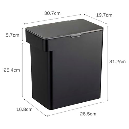 YAMAZAKI Home Tower Airtight Pet Food Storage Container - Cat And Dog Food Holder Bin With Transparent Lid And Handle - Large - Polypropylene - 15 Lbs., 3.2 Gallons, 12 Quarts - color: Black, size: Large