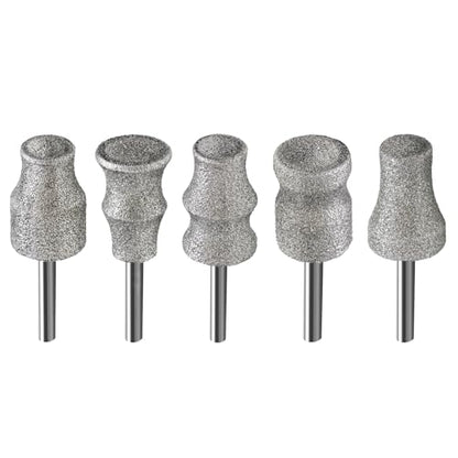 Diamond Dog Nail Grinder Bit (1/8" Shank) – 5 PCS Heavy Duty Professional Rotary Grinder Attachment for Dremel, Dual-Beveled & Cooling Design Head for Safe, Quick Pet Claw Shaping - size: 5pcs Mix