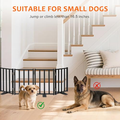 Snagle Paw Short Dog Gate,16.5" Tall Freestanding Metal Dog Gate Only for Small Dogs with Support Feet Easily Step Over,Up to 48" Wide Puppy Gate Indoor for Stairs,Doorways(Black,4 Panel) - size: Black-4 Panels 16.5"H*48"W
