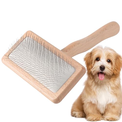 Premium Pet Grooming Accessory - Extra Long Pin Flat Slicker Brush, Comfortable Handle for Tangle-Free Brushing | Effective Detanglerr for Dogs, Cats, Rabbits, Long Short Hair, Maintenance, Home
