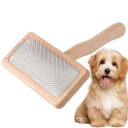 Premium Pet Grooming Accessory - Extra Long Pin Flat Slicker Brush, Comfortable Handle for Tangle-Free Brushing | Effective Detanglerr for Dogs, Cats, Rabbits, Long Short Hair, Maintenance, Home
