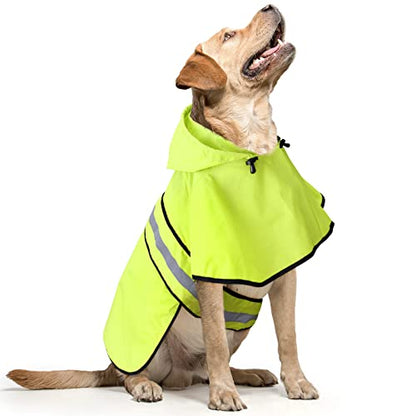 Dog Raincoat Hooded - Adjustable Lightweight Pet Slicker Poncho Rain Coat, Safety Reflective Dog Rain Jacket Raincoats with Leash Hole for Small, Medium, Large Dogs (Medium, Green) - color: Green, size: Medium