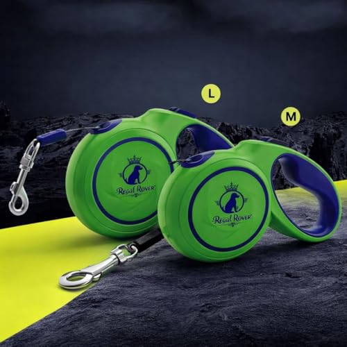 Retractable Dog Leash 16 FT (5M) – Heavy Duty Tangle-Free Dog Leash with One-Touch Brake & Lock, Reflective Nylon Tape, Ergonomic Non-Slip Handle for Small, Medium & Large Dogs up to 50 KG