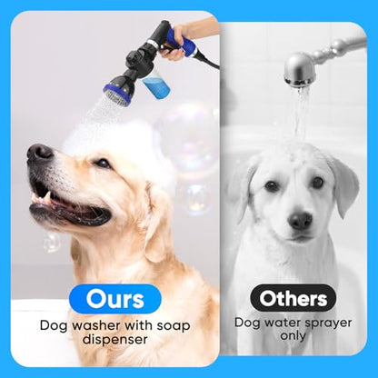 Dog Shower Attachment Water Hose Nozzle Sprayer Set with Metal 3-Way Diverter & 6.6 Ft Long Hose, Tub Faucet for Shower Arm Easy Faucet Pup Pet Bathing Sprayer Washer Kit - style: Dog Shower Attachment