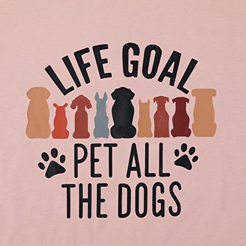 Dog Mom T-Shirt for Women - Pet Lover Shirt With Funny Saying Letter Print - All The Dogs Dog Mama Tee Top - color: Pink-a, size: Medium