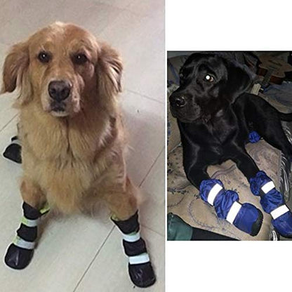 Dog Shoes, URBEST Waterproof Dog Boots, Warm Lining Nonslip Rubber Sole for Snow Winter (S, Blue) - color: Blue
