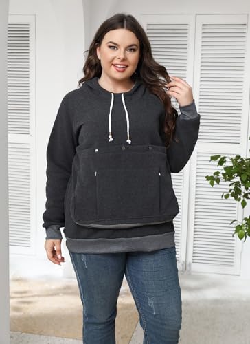 Pet Cat Dog Pouch Hoodie Small Animal Carrier – Kitten Puppy Pouch Sweatshirt Holder Fleece Unisex Hoodies Dark Grey - color: Dark Grey, size: Large