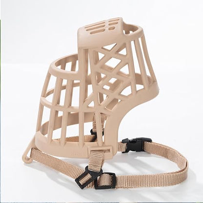 Soft Basket Rubber Dog Muzzle,Dog can Pant and Drink,Humane Cage Mouth Cover，Breathable Adjustable Muzzle to Prevent Biting,Chewing and Scavenging,Ideal for Training,Grooming & Daily Use (Brown, M) - color: Brown, size: M