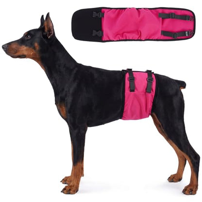 DENTRUN Male Dog Wrap - Machine Washable Post-Surgery Recovery & Heat Cycle Diaper, Prevents Licking, Mounting, Adjustable Belly Band, Marking Prevention Band, Leak-Proof Edges, Fast Drying - color: Pink, size: M