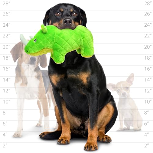 MIGHTY- Safari Rhino - Squeaker-Multiple Layers. Made Durable, Strong & Tough. Interactive Play Dog Toy (Tug, Toss & Fetch). Machine Washable & Floats | Ultra Durable Plush Toy with Multiple Layers & Reinforced Seams , Washable and Floats , Mighty® Constr