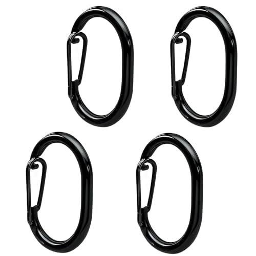 4 PCS Stainless Steel Pet Tag Clips, Strong Quick Clip for Dog & Cat Collar ID Tags Holder (Black) - color: Stainless Steel Black, size: 4 PCS