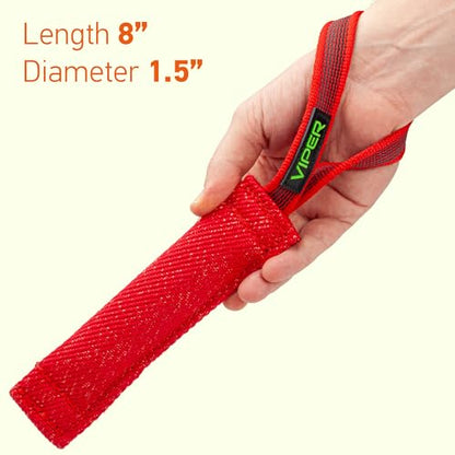 Viper Heavy Duty French Linen Dog Bite Tug Toy - K9 Trainer, Tough and Durable for Dogs Shutzhund IPO K-9 - Red - 16in L x 2.5in W - color: Red, size: 16in L x 2.5in W