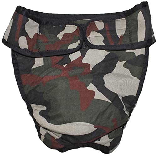 Dog Diaper Reusable Washable Female Girl for Medium & Large Big Dog Breeds Size L, XL, XXL DELIVERY 2-4 Days! (X-Large: Waist 22" - 28", Camouflage) - color: Camouflage, size: X-LARGE: Waist 22" - 28"