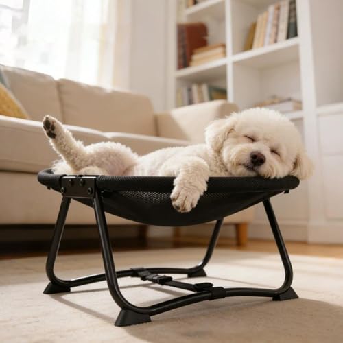 Elevated Outdoor Dog Bed,Foldable ElevatedDog Bed with Sturdy Wire Frame,Portable Folding Washable Non Slip Cot,Cooling Elevated Pet Cot,for Pets Cats Puppy Sleep Rest Outside Camping Travel