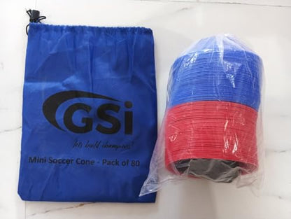 GSi Sports Training Cones for Agility Drills – Soccer & Basketball Multi-Sport Field Markers, Durable Flexible Cones in Multiple Shapes & Packs (20–80 Pack) - style: Mini - 80 Pack