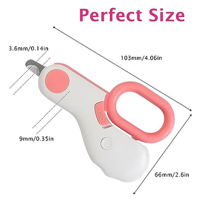 Small Animals Nail Clippers with LED Lights to Avoid Excessive Cutting and Razor Sharp Blades - Professional Claw Trimmer for Tiny Dog Cat Kitten Bunny Rabbit Bird Guinea Pigs Ferret Hamsters (Pink) - color: Pink