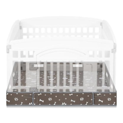 Marsui Dog Playpen Bottom Pad Fits for 36 Inch 4 Panels Pet Exercise Mat Puppy Crate Pad Reusable Washable Pet Training Pee Mat Hoop and Loop Design, Playpen Not Included (Grey) - color: Grey, style: Dog Paw Bone Print
