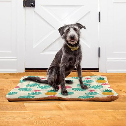 Pineapple Pattern Pet Bed Mat for Dogs and Cats, Soft Washable Crate Pad with Non-Slip Bottom, Cozy Bed Cushion for Small Medium Large Pets, 24x36 Inch - size: Medium