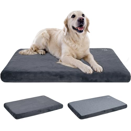 EMPSIGN Stylish Dog Bed Mat Dog Crate Pad Mattress Reversible (Cool & Warm), Water Proof Linings, Removable Machine Washable Cover, Firm Support Pet Crate Bed for Small to XX-Large Dogs, Grey - color: Grey, size: XXL(47"*29"*3")