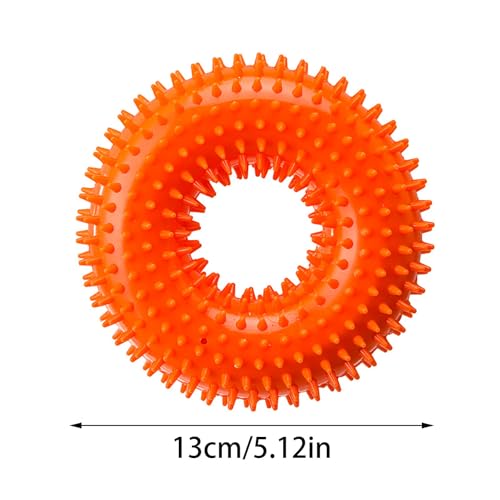 Dog Toys Squeaky - Spiky Ring for Chewers Dog Teething Toy with Rope, Squeaky Puppy Teething Spikey Glitter Ring Chew Toy, Aggressive Chew Indestructible for Puppy Teething Boredom Relief (Green) - color: Green