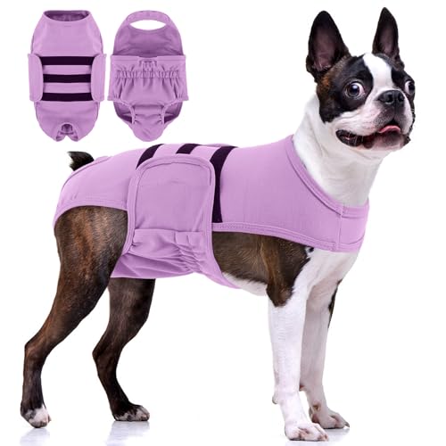 PUMYPOREITY Washable Female Dog Diaper, Adjustable Suspender Pantie, Escape-Proof Anti-Harassment Wear for Heat, Incontinence, Puppy Training, Senior Pet, XS, Purple - color: Purple, size: X-Small