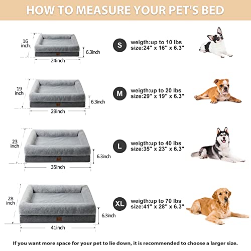 BFPETHOME Dog Beds for Small Dogs, Washable Dog Bed with Sides, Orthopedic Medium Sized Soft Mats with Removable Cover & Waterproof Pet Mat for Pet - size: 29.0"L x 19.0"W x 6.0"Th