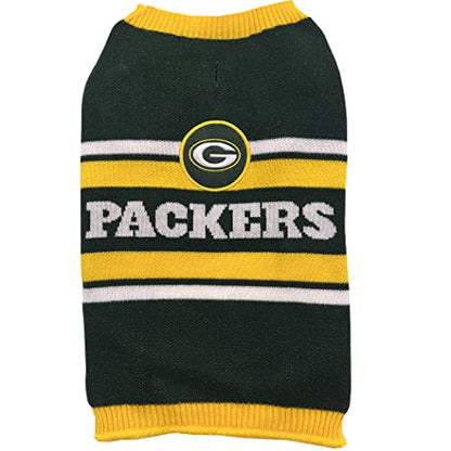 NFL Green Bay Packers Dog Sweater, Size Medium. Warm and Cozy Knit Pet Sweater with NFL Team Logo, Best Puppy Sweater for Large and Small Dogs - color: Green Bay Packers, size: Medium