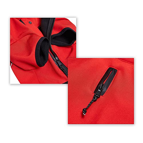 Blueberry Pet Windproof Waterproof Reflective Softshell Dog Jacket, Red, Size 10 - color: Red, size: Size 10