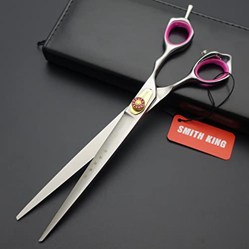 Professional Dog Grooming Shears Set Dogs Straight & thinning & Curved scissors & chunkers Scissorswith comb in 1 Set for Right-handed & Left-handed (8.0 Silvery right-handed) - color: 8.0 Silvery Right-handed