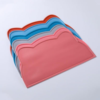 Silicone Pet Feeding Mat Non-Slip Waterproof Dog Cat Food Bowl Tray Easy to Clean for Floor (Pink) - color: pink