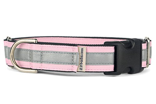 If It Barks 1" Reflective Martingale Collar with Quick Snap Buckle for Dogs, Adjustable, Made in USA,Small, Pink - color: Pink, size: Small w/Buckle