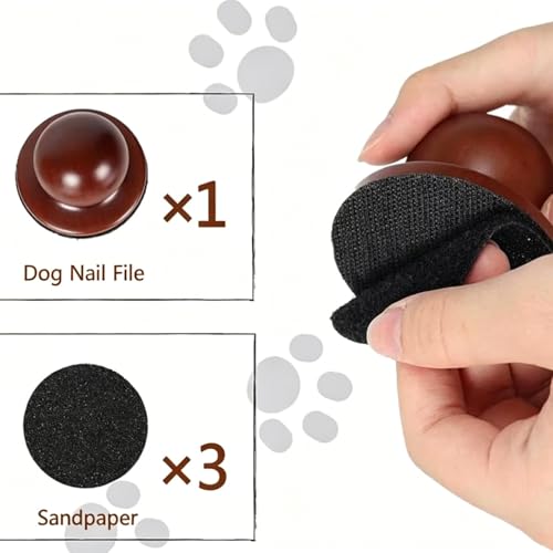Pawsmooth Silent Dog Nail File, Dog Nail File with 6PCS Replaceable Filing Disc, Dogs Self Nails Files Board, Gentle Pet Nail Care Tool for Dogs and Cat