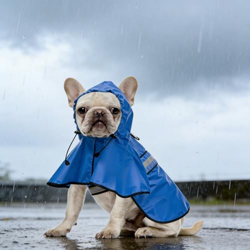 Waterproof Dog Raincoat, Adjustable Lightweight Rain Jacket, Suitable for Outdoor Walking, Hiking, Camping, All Season, 1 Piece (Blue, Large) - color: BLUE, size: Large