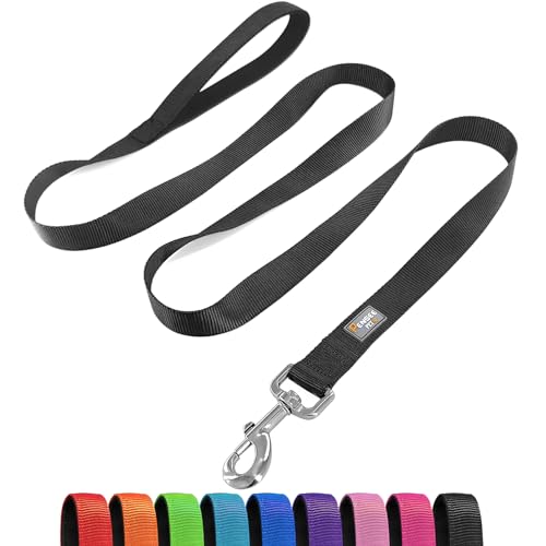 Basic Dog Leashes 6 FT Padded Handle Nylon Dogs Leashes for Small Dogs Black - color: Black, size: Small : 5/8" x 6 FT