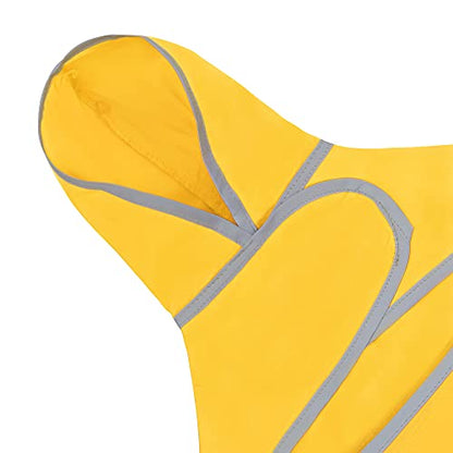 Dog Raincoat for Small Dogs Puppies Waterproof Jacket Hooded Rain Coats with Reflective Strips Leash Hole & Poncho Adjustable Fit (Yellow,S) - color: B.Yellow, size: Small