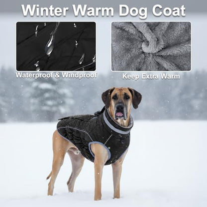 Dog Coat, Warm Dog Winter Coat for Small Dogs, Waterproof Jacket with Harness Built in, Reflective Turtleneck Cold Weather Coats with Zipper,Pet Fleece Vest Snow Jacket, Black XS - color: Black, size: XS