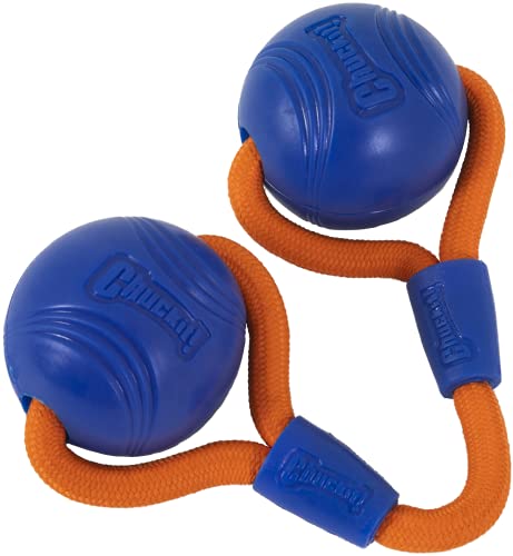Chuckit! Crunch Ball Dog Toy, Medium, Duo Tug, for All Breed Sizes (Pack of 12) - size: Medium (Pack of 12)