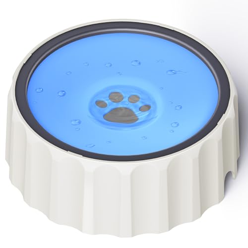 Dog Small Animals Water Bowl No Spill 70oz/2L Large Capacity Dispenser Non Slip No Splash Small Animals Bowl Pet Slow Feeder No Drip Dog Water Bowl on Vehicle for Dogs and Cats - Blue - color: Blue