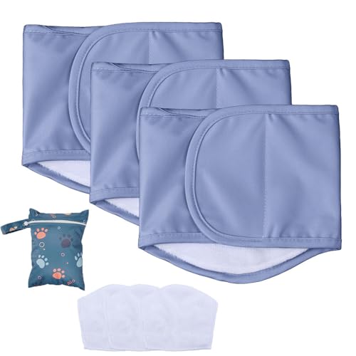 AIO Male Belly Bands for Dogs - Dog Diapers Male -Belly Bands for Male Dogs- High Absorbing Dog Wraps Washable - Reusable Small Doggy Doggie Puppy Dog Diapers - color: Noble Purple, size: Medium (11"-13.4")