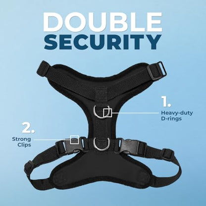 Best Pet Supplies Voyager Step-in Lock Pet Harness w Reflective Pet Leash Combo Set with Neoprene Handle 5ft - Supports Small, Medium and Large Breed Puppies/Cats - Black Set, XS - color: Harness Leash Set (Black), size: XS (Chest: 13 - 16")
