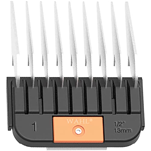 WAHL Professional Animal Stainless Steel Attachment Guide Comb Detachable Blade Pet Clippers - #1, 1/2 Inch Cut Length (3374-100), Orange - color: Orange, size: #1, 1/2-Inch Cut Length