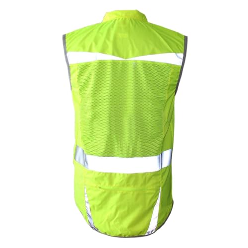 Salzmann Reflective Running Vest | Lightweight, Breathable Hi Vis Vest | Made with 3M Scotchlite Reflective Material | High Visibility Cycling Gilet - size: Large