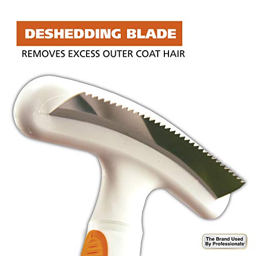 Wahl 2-in-1 Combination Double Row Pet Rake with Hair Shedding Blade for Dog or Cat Fur by The Brand Used by Professionals – Model 858424 - size: 1 Count (Pack of 1)