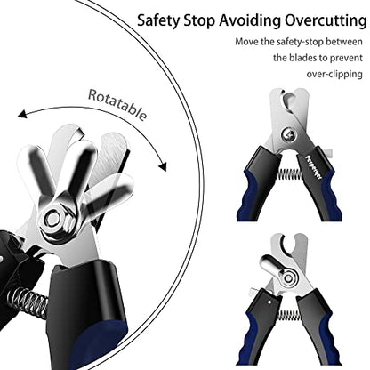 Dog Nail Clippers,Dog Nail Trimmers with Safety Guard for Small Medium Large Breed Dog & Cat to Avoid Over Cutting,Professional Grooming Tool with Quick Sensor and Dog Nail File