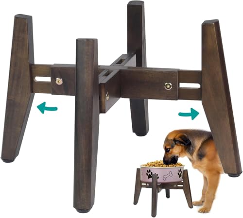 Dog Bowl Stand for Water/Food - Adjust with Lock - Dog Water Fountain Holder, Elevates Pet Food and Water Feeder Bowls (Bowl not Included) (1 Pack - (Height 10.4" Width 8-11.5") - color: 1 Pack - (Height 10.4" Width 8-11.5")