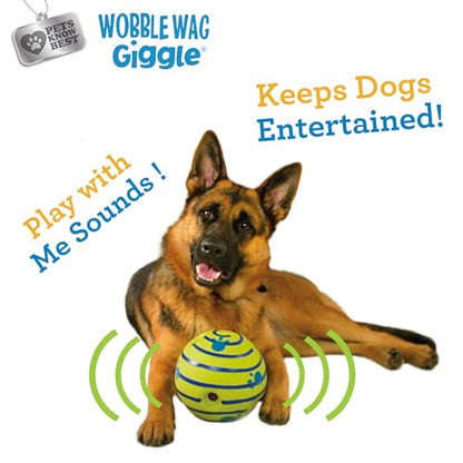 Wobble Wag Giggle Ball, Interactive Dog Toy, Fun Giggle Sounds When Rolled or Shaken, Pets Know Best, As Seen On TV - style: Original