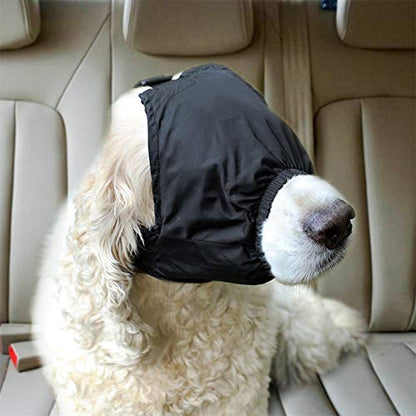 DELIFUR Dog Muzzle Pet Eye Cover Dog Blindfold Thunder Cap for Dogs Eye Mask Nylon Shading for Grooming Anti Car Sickness Adjustable(Regular, M) - size: Medium
